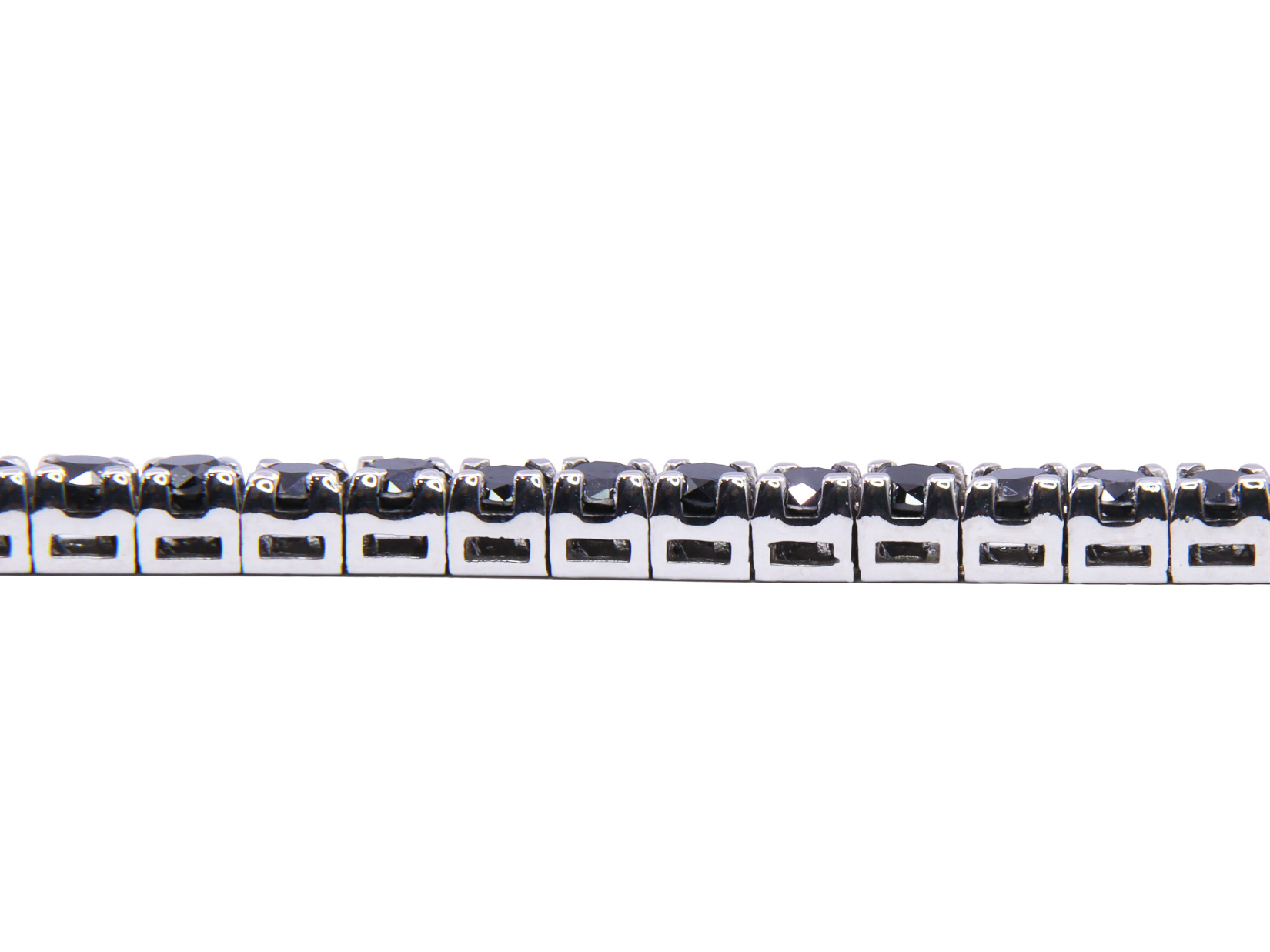 Bracciale tennis - Diamanti neri 4,60ct, oro 18kt. peso totale 11gr
