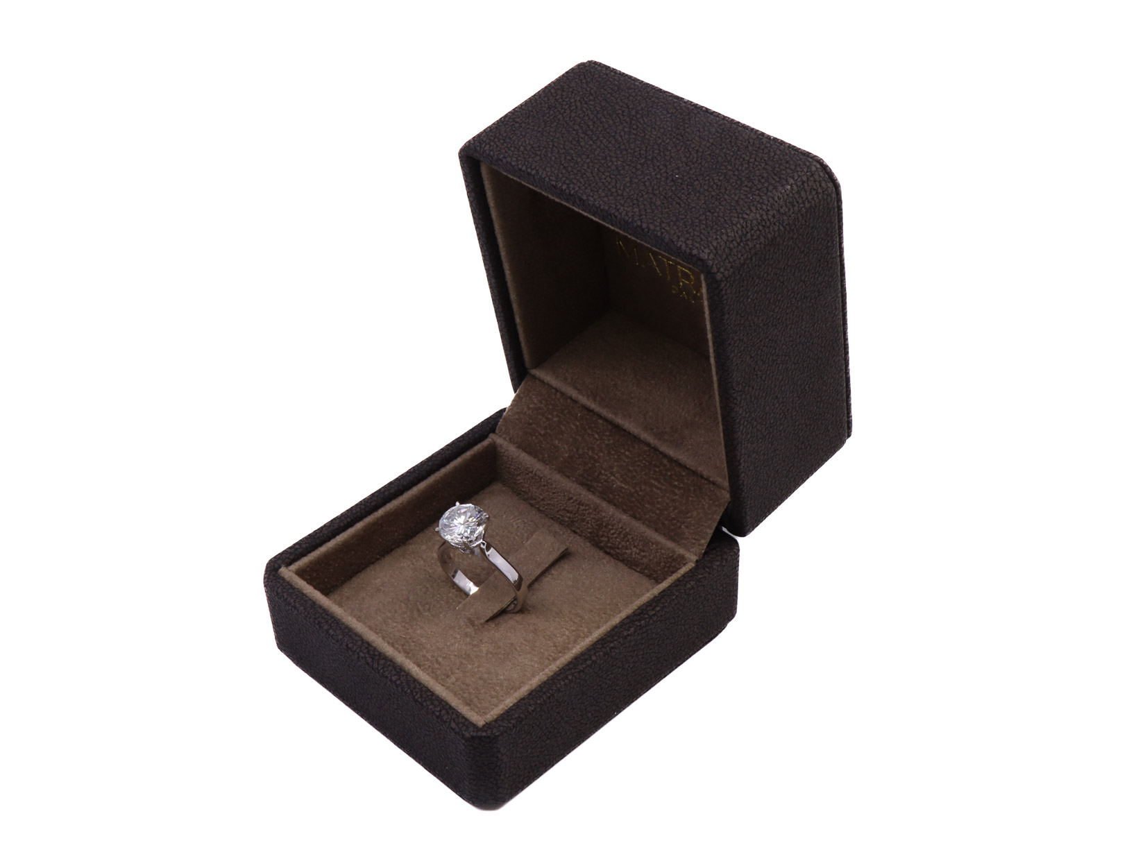 Anello in oro bianco 18 kt. modello "Solitario" con Brillante