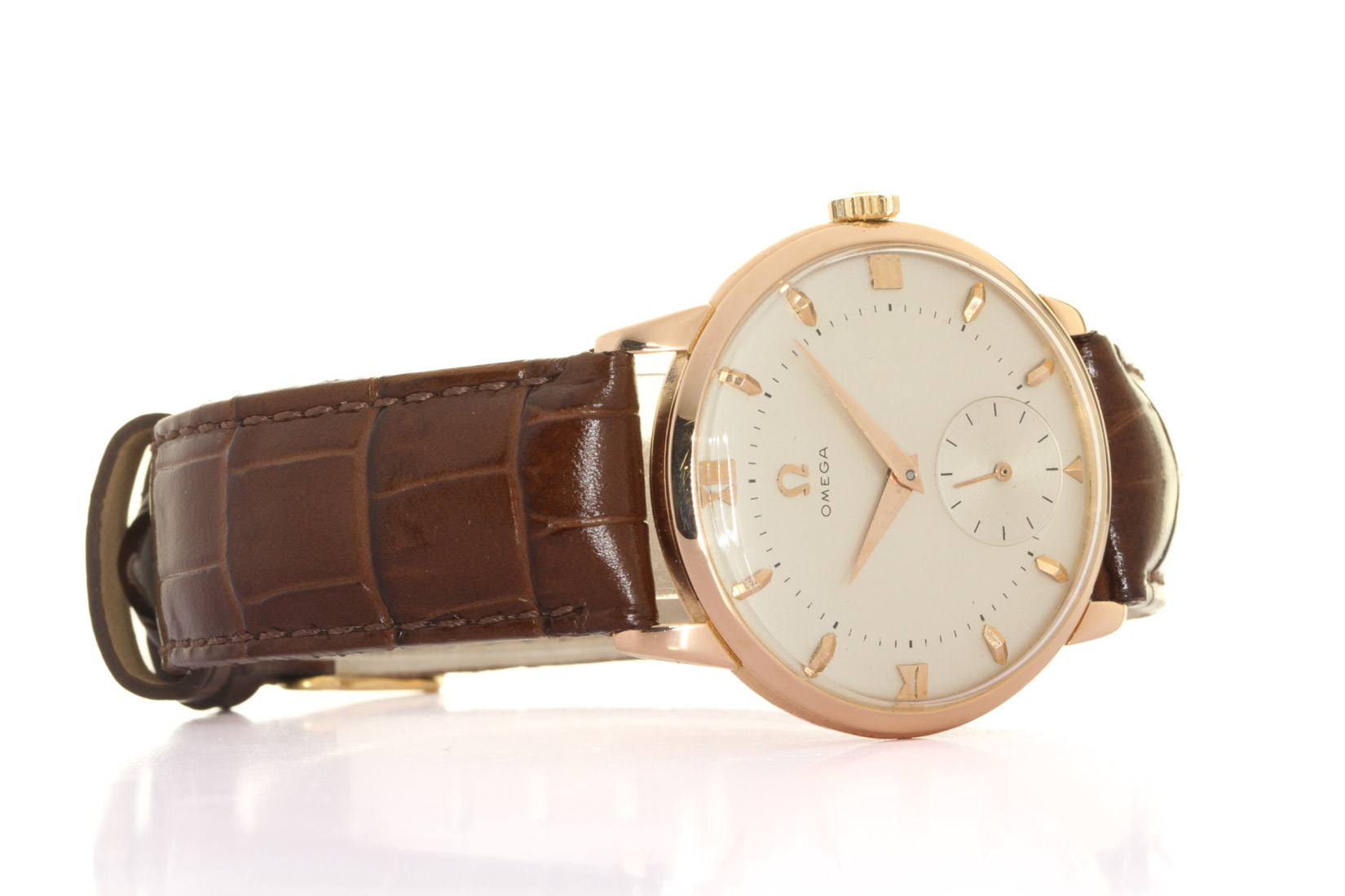 Omega 2894 Small Seconds 18kt Yellow Gold, 34mm, leather bracelets, omega Box our Warranty, circa 1980