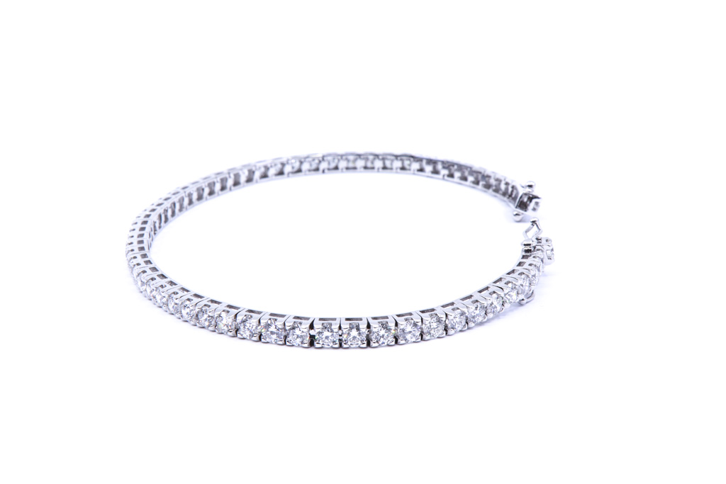 Bracciale tennis con brillanti di carati 2,40 - Colore F/G - Purezza VVS - Collezione Favignana - oro bianco 18Kt gr 8,70