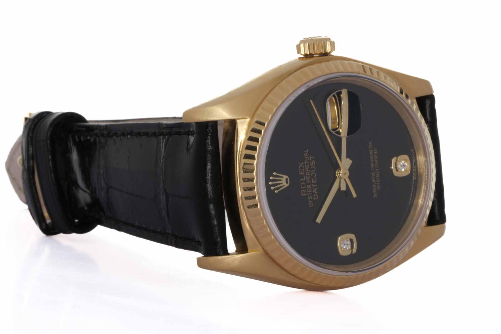 Rolex Oyster Perpetual Datejust 36 - Ref. 16018 - Ser. 707xxxx - 18kt. Yellow Gold Only Case - Rolex Box & Retailer Lab. Papers - Preowned