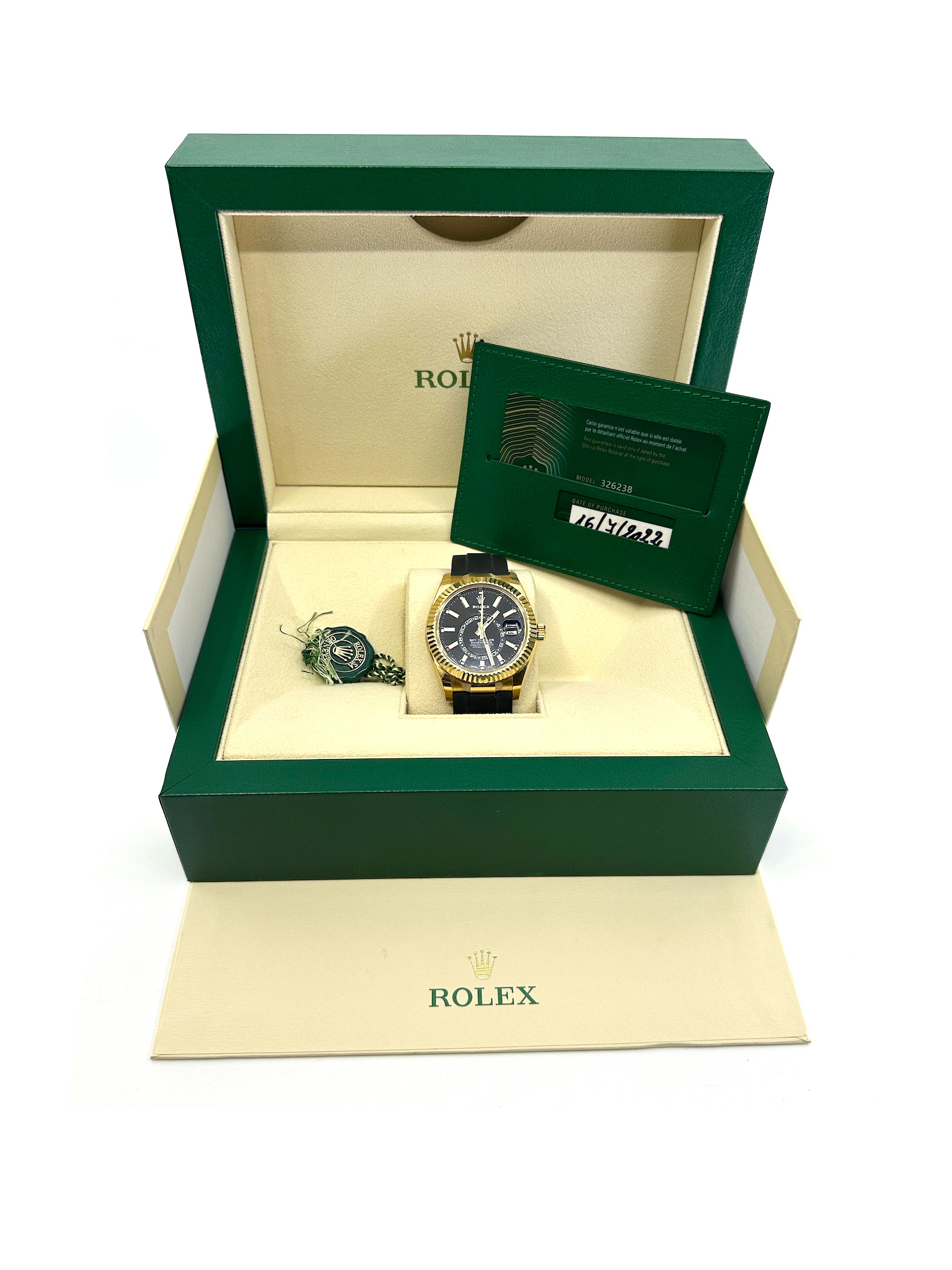 Rolex Sky-Dweller ref:326238 OysterFlex  Black Dial 42MM, 7/2022, Rolex Box & Warranty Card