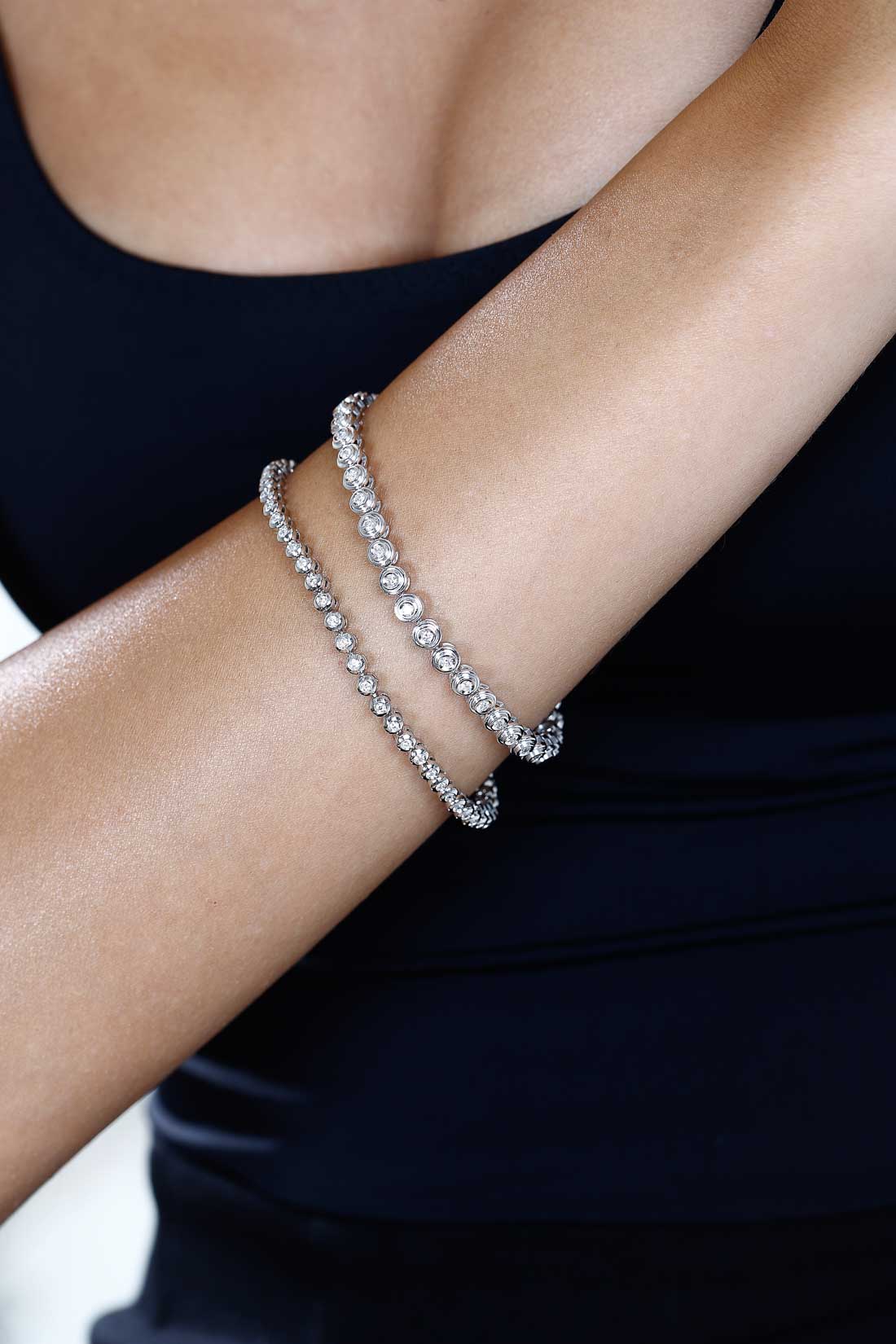 Bracciale tennis Salvini in oro bianco 18 kt. con brillanti