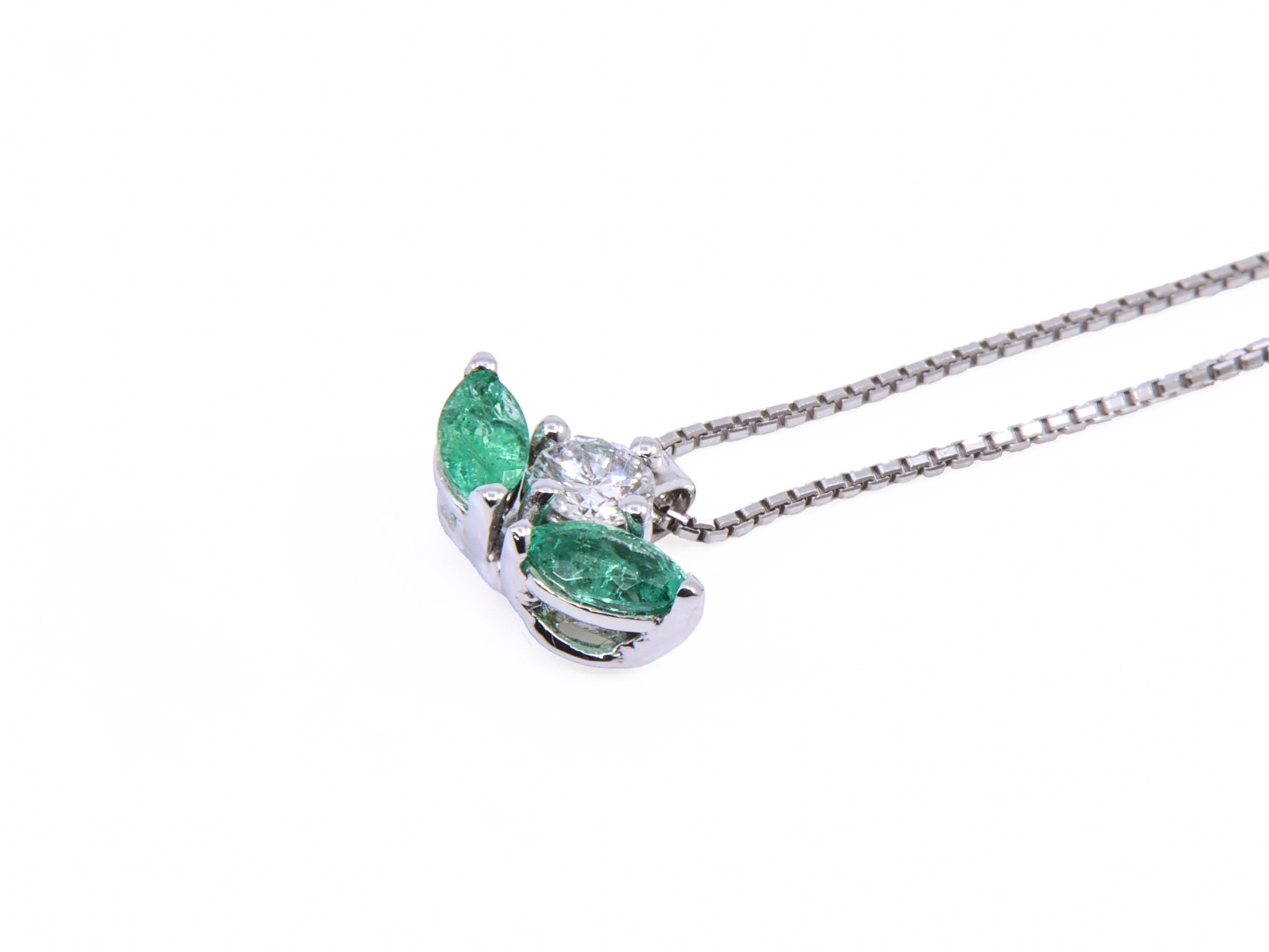 Ciondolo oro Bianco 18kt, br0,26sm0,56 gr4.65