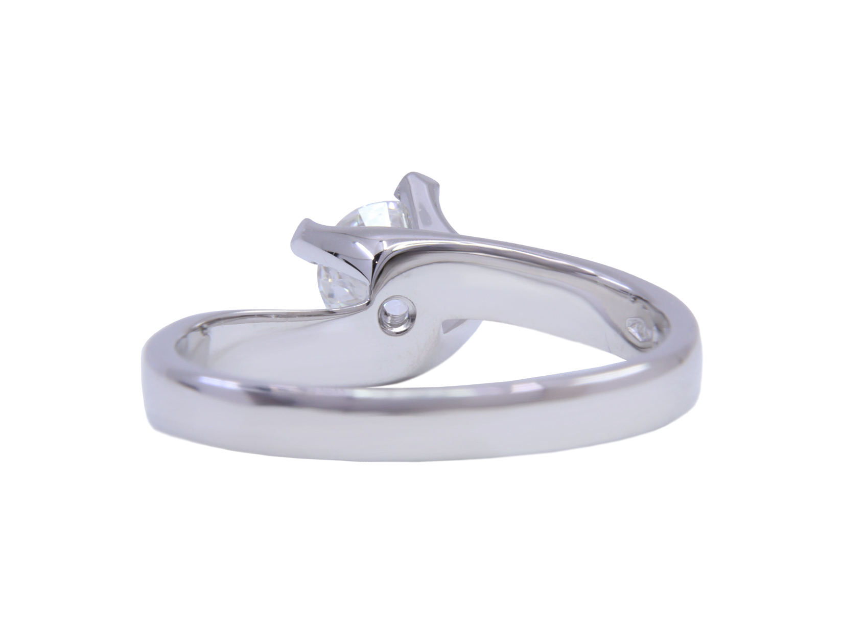 Anello Solitario oro bianco 18Kt gr3.65 - 0.53ct D SI1