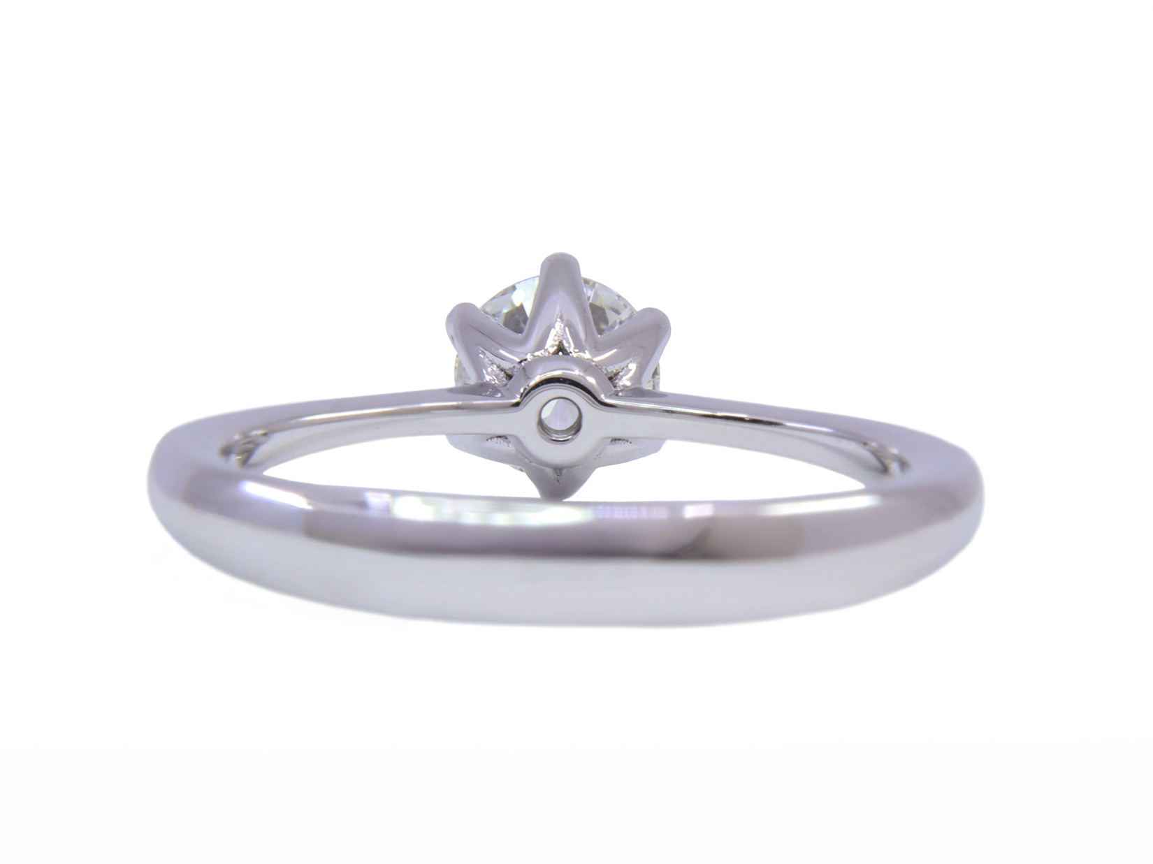 Anello Solitario oro bianco 18Kt gr3.51 - 0.53ct F VS1