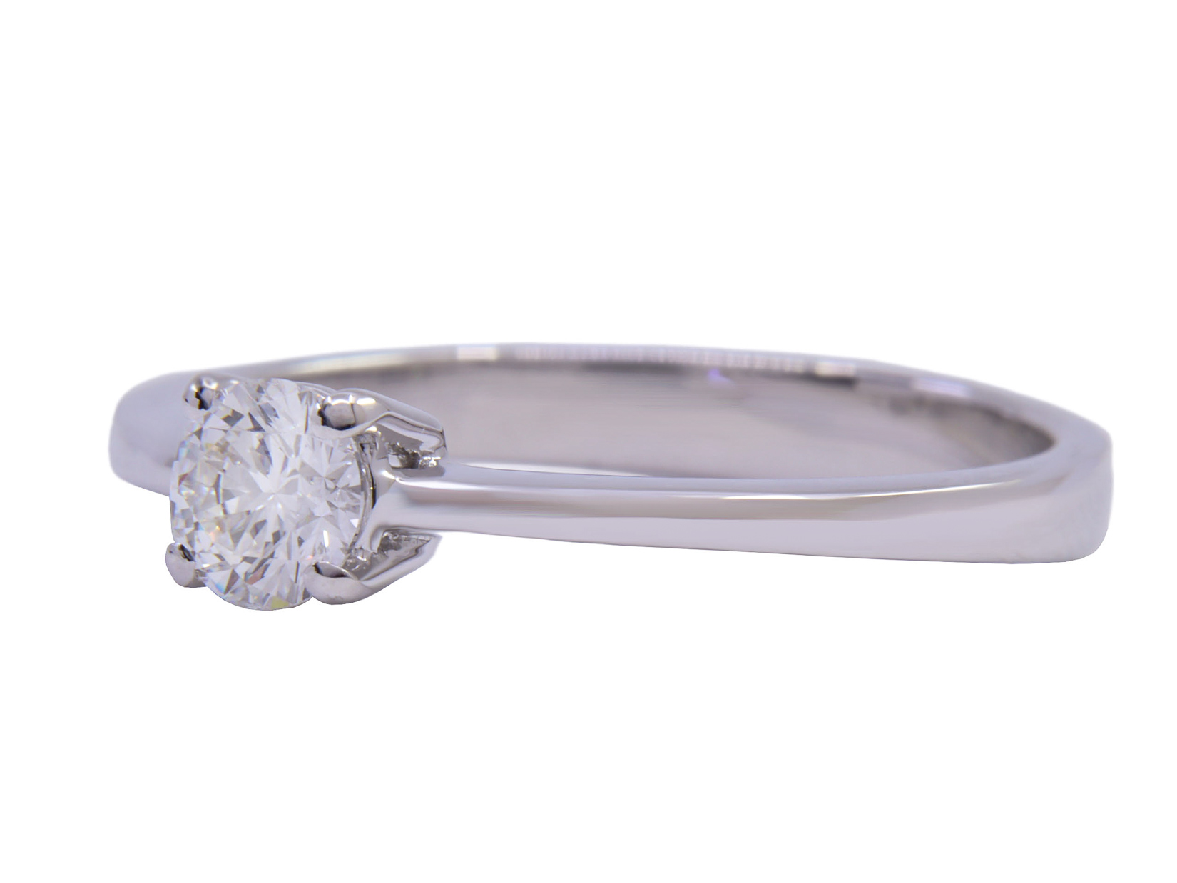 Anello Solitario oro bianco 18Kt gr3.00 - 0.40ct D VS1