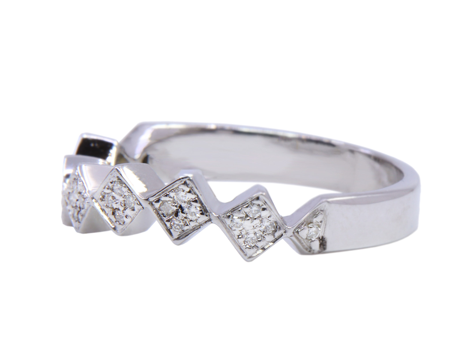 Anello - Brillanti 0,14ct. G-VS1 in oro 18kt. peso totale gr.4,00