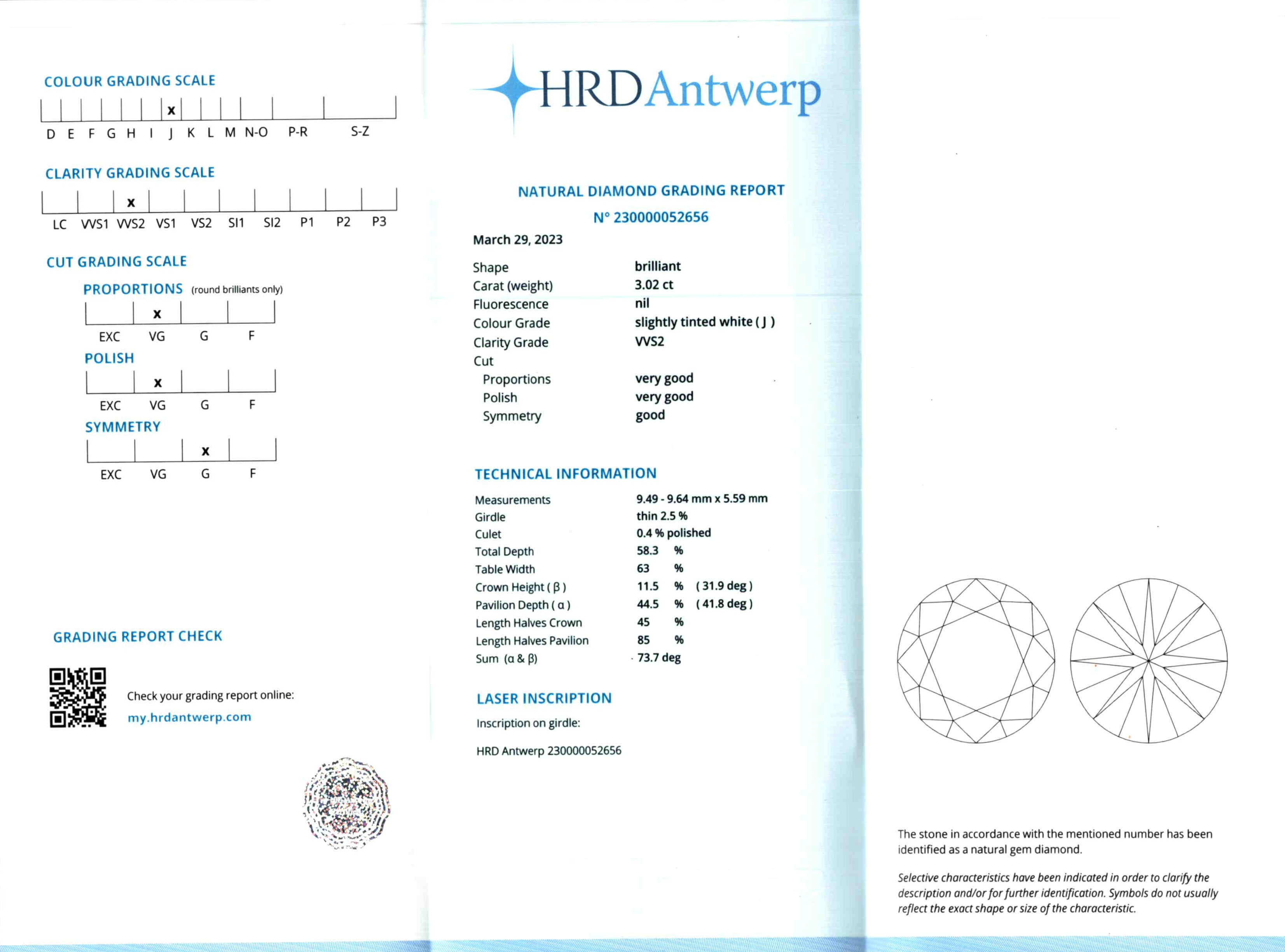 Orecchini - Brillanti 6,03ct totali, I-VVS2, J-VVS1 certificati HRDAntwerp, oro 18kt. peso totale 3,3gr