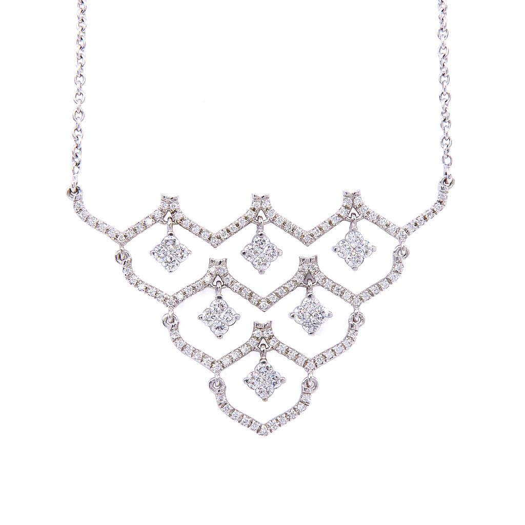 Collana girocollo - Brillanti 1,64 ct. G-VS, Oro 18kt. peso totale10,9gr