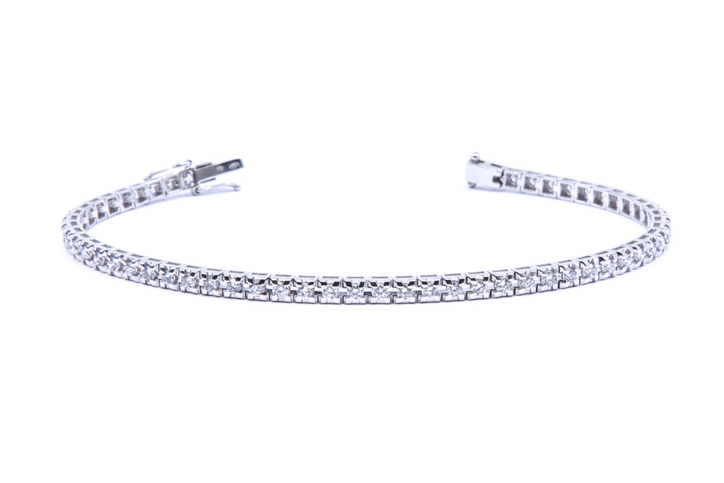 Bracciale tennis con brillanti di carati 0,87 - Colore F/G - Purezza VVS - Collezione Levanzo - oro bianco 18Kt gr7,00