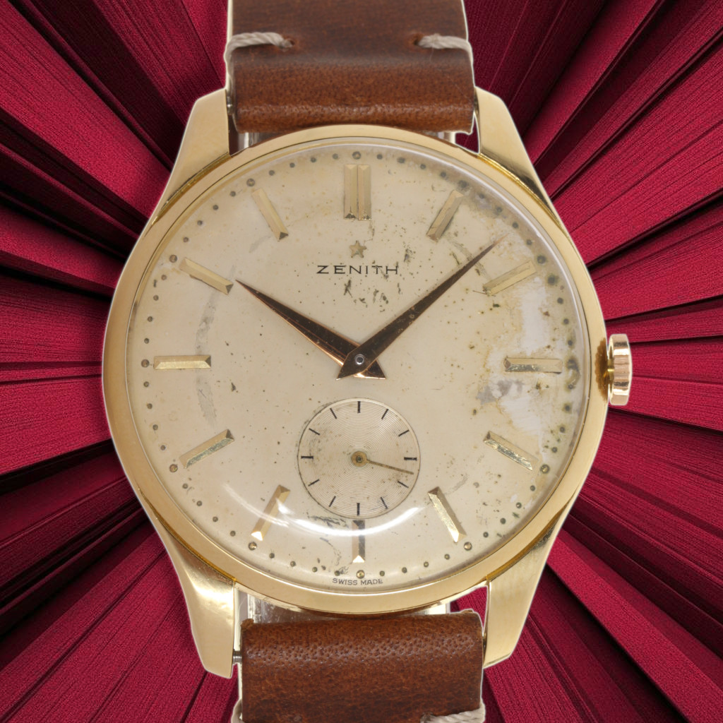 Zenith Stellina, 18kt yellow gold case - our box and papers - Bros strap