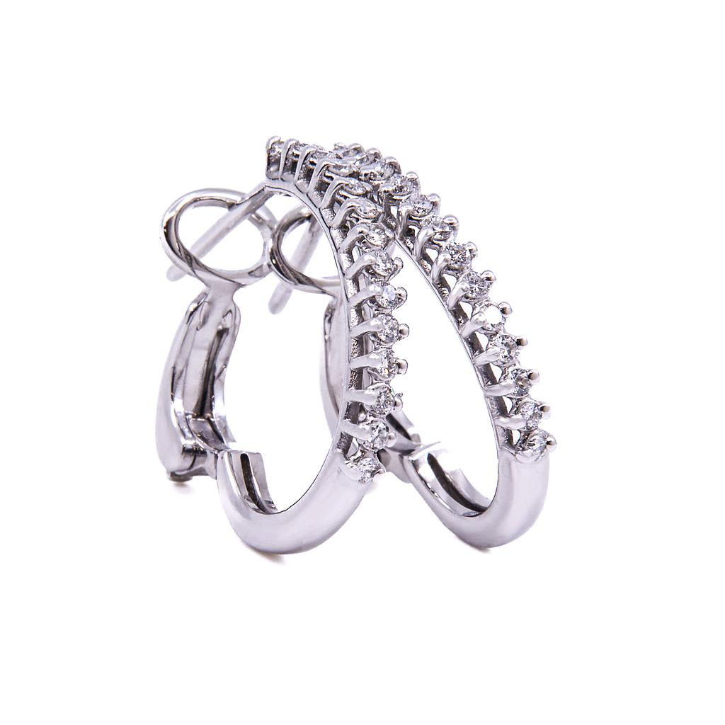 Orecchini cerchi - Brillanti 0,30ct. G-VS1, oro 18kt.