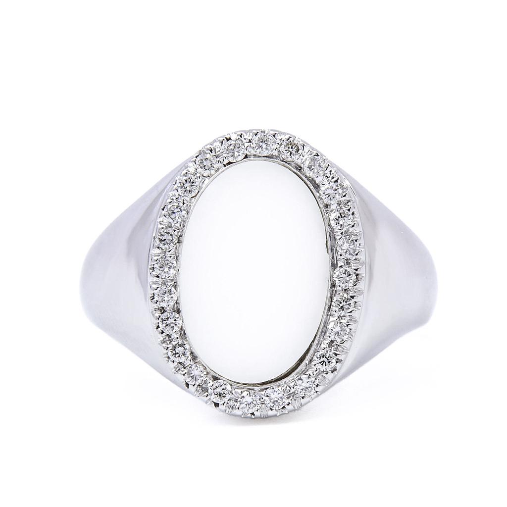 Anello agata bianca - Brillanti 0,20ct. G-VS1, oro 18kt.