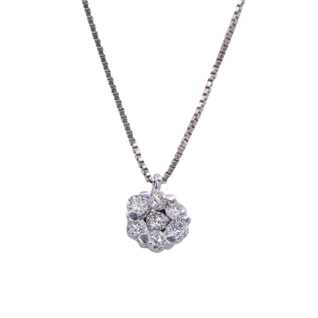 Collana fiore - Brillanti 0,20ct. G-VS, oro 18kt. peso totale 3,40gr
