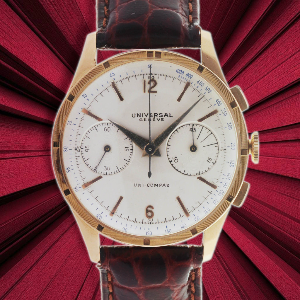 Universal Geneve, 18kt Yellow Gold, Cal.285 Chronograph unicompax, Our Box & Papers