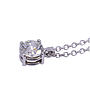 Collana modello punto luce in oro bianco a titolo 750/°°° di grammi2.60 con un diamante naturale di carati 0.45
