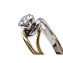 Anello in oro bianco e giallo titolo 18kt con brillante stimato di 0,40 ct