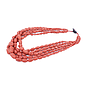 Collana di corallo grezzo 5 fili lunga