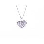 Ciondolo cuore in oro bianco 18 kt. con brillanti