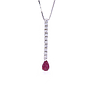 Collana - Rubino 0,99ct. brillanti 0,35ct. F-VVS in oro 18kt. peso totale 4,3gr
