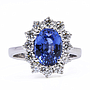 Anello - Tanzanite 3,82ct. brillanti 1,20ct. D/E-VS in oro 18kt. 6,6gr