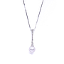 Collana - Perla giapponese, brillanti 0,03ct. oro 18kt. peso totale 3.40gr