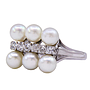 Anello sei perle - Brillanti naturali, oro 18kt peso totale 6,4gr