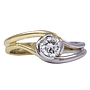Anello solitario Damiani - Brillante 0,44ct, H-VVS oro 18kt, peso totale 4,8 gr