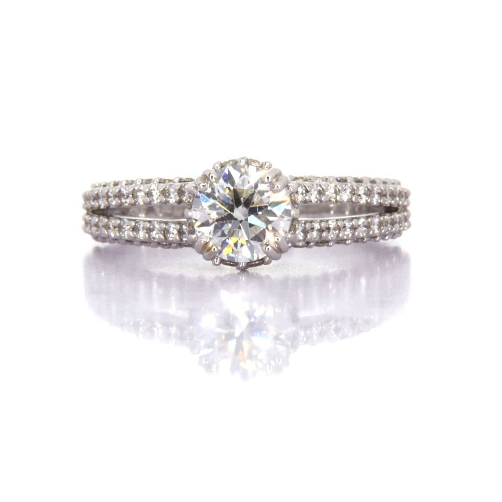 Collezione Selinunte Solitario in oro bianco 18Kt e brillanti