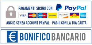 Paga con carta di credito, bonifico o paypal