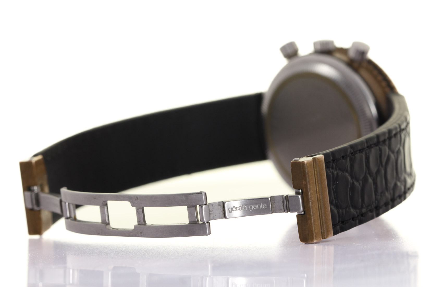 Gerald Genta, GEFICA, Bronze, Mother of Pearl, Chronograph, our Box & warranty, G2989