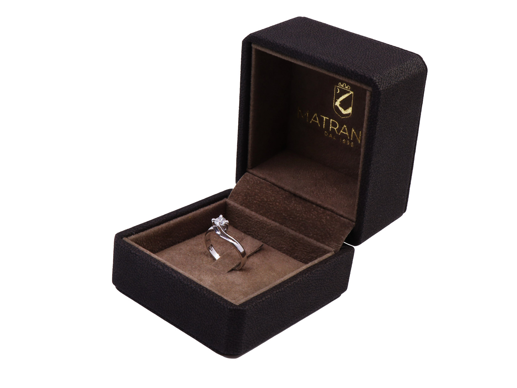 Anello solitario - Brillante 0,24ct, oro 18kt. peso totale di gr.3,20
