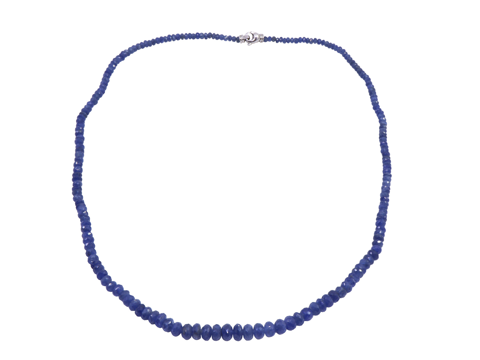 Collino con radice di zaffiri e chiusura oro bianco, gr. 19,1