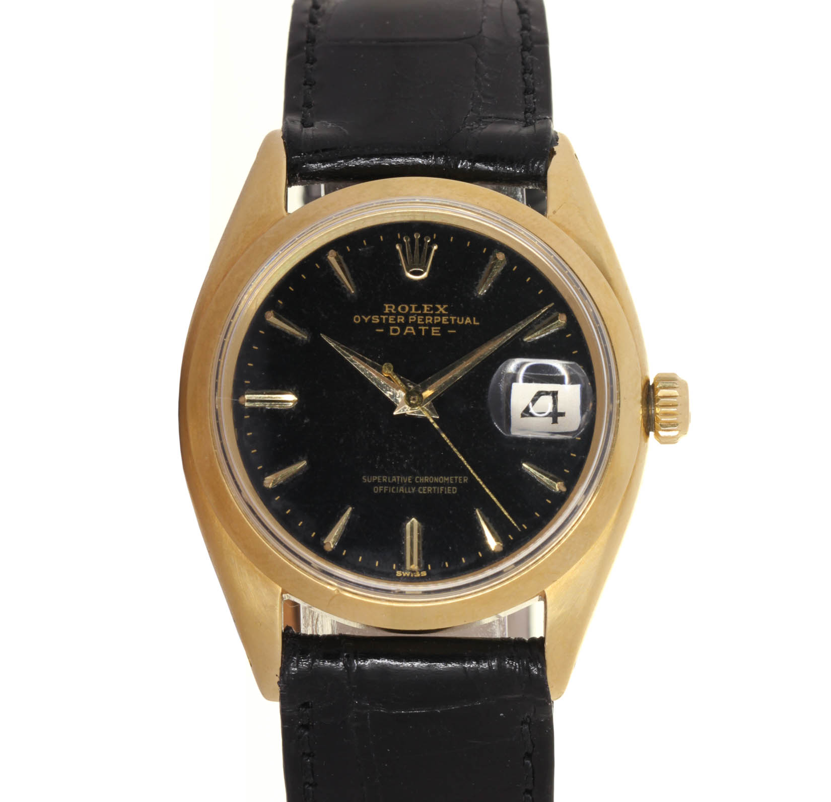 Rolex Oyster Perpetual Date 18kt. yellow Gold Case Only - Ref. 1500 - Ref. 52xxxx - Retailer Box & Guarantee - 1959 circa