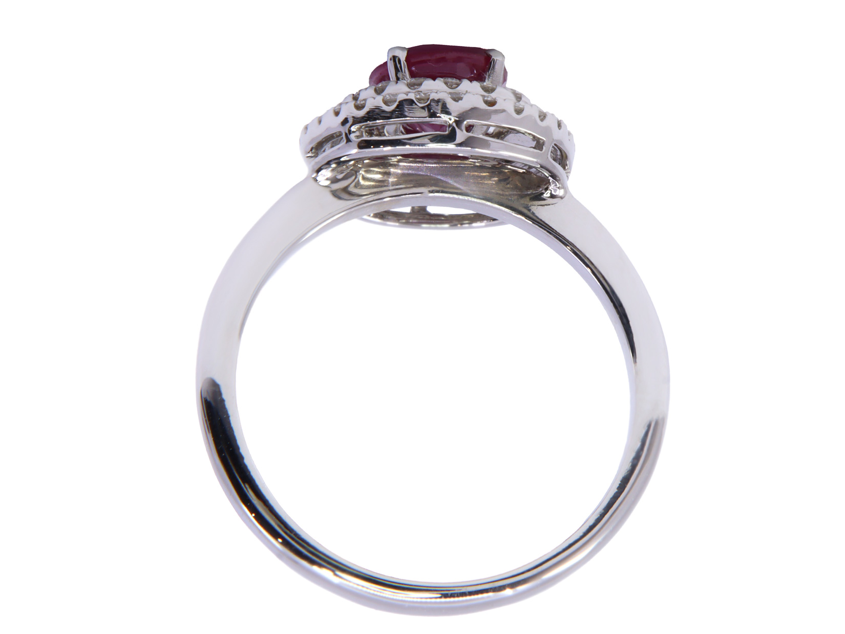 Collana - Rubino 1,32ct. brillanti 0,45ct. F-VVS in oro 18kt. peso totale 5gr