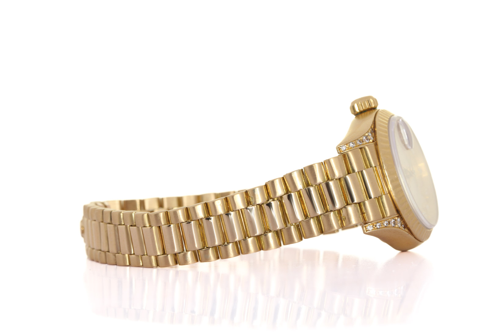 Rolex 69238 O.P. Lady Datejust, Factory Diamonds, 18Kt Yellow Gold, Rolex Box & Papers, 1992