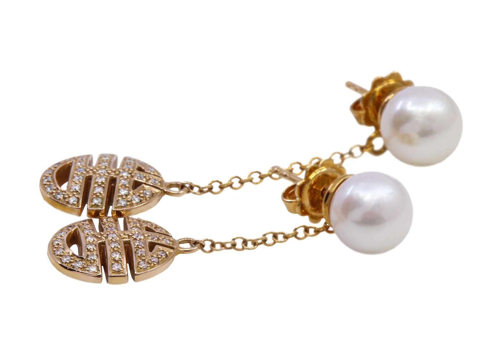 Orecchini 18kt Punzonati Mimi con piccoli diamanti  per gr. 9,9 gr. 9,9 ad euro 70,7 grammo