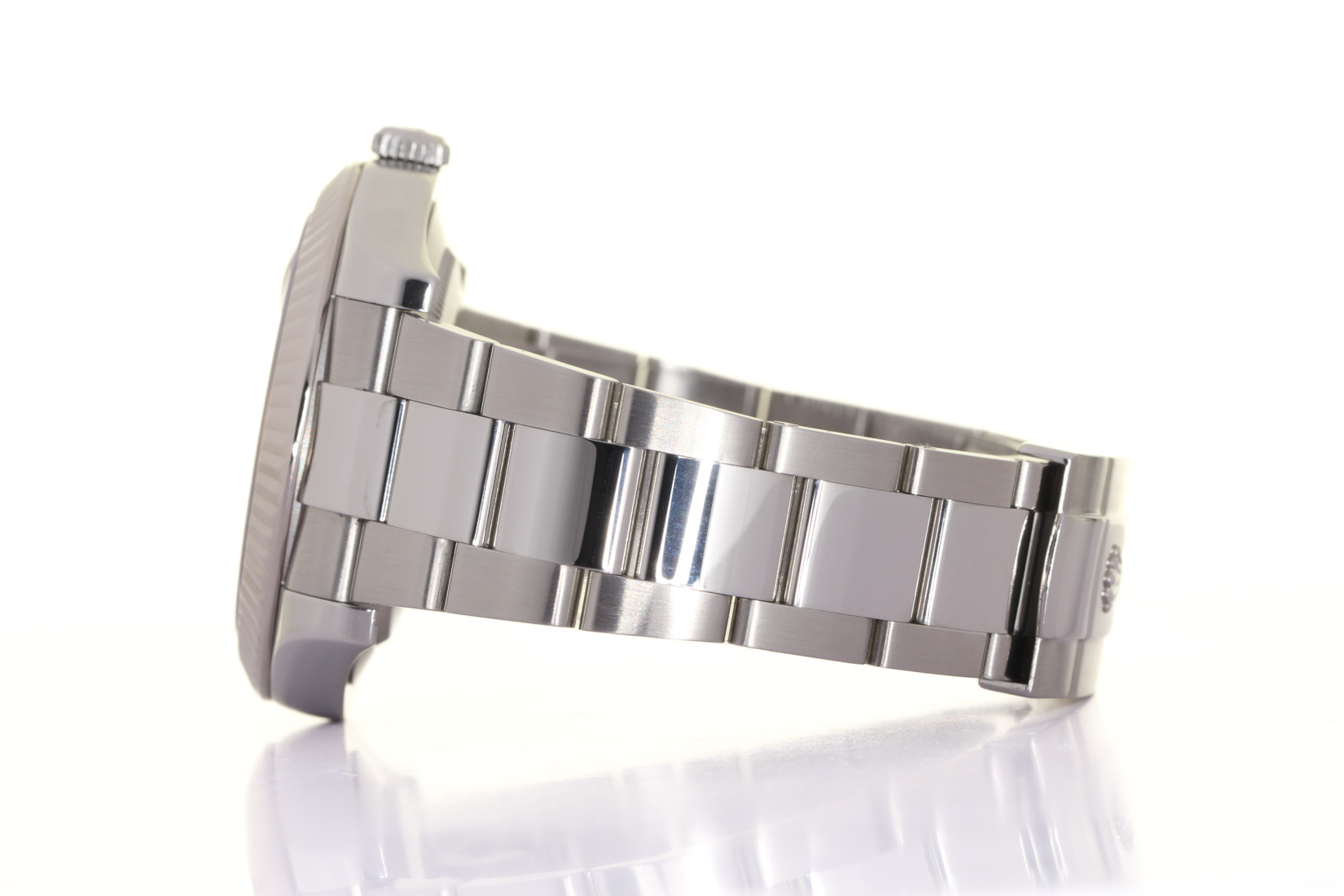 ROLEX 116334 Datejust, 18kt White gold & Oyster Steel Brac. Blu Roman, 6-24