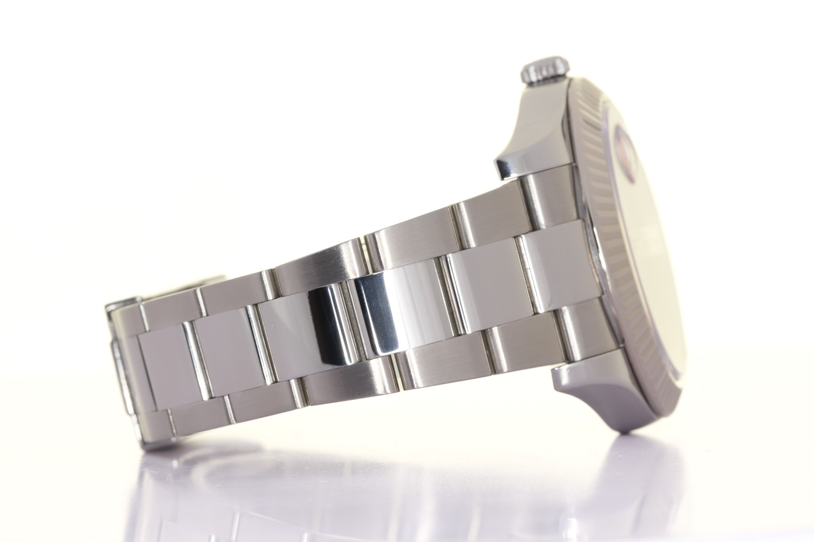 ROLEX 116334 Datejust, 18kt White gold & Oyster Steel Brac. Blu Roman, 6-24