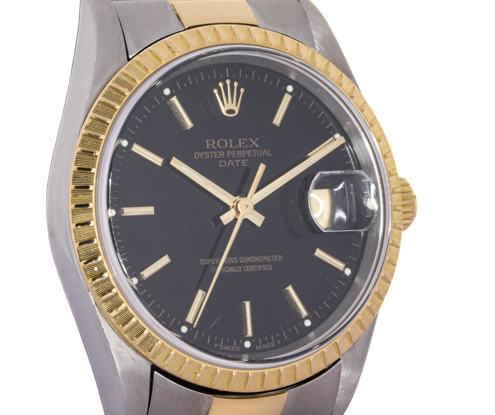 ROLEX 15223 DATE, Rolesor 18kt Yellow,  Rolex Box & Papers, 1998