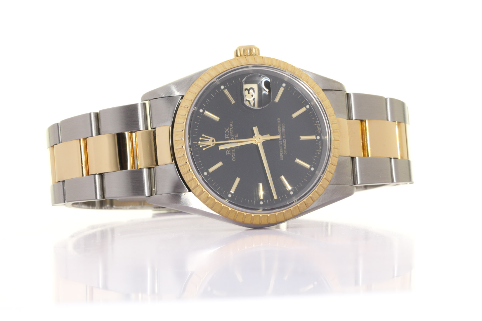 ROLEX 15223 DATE, Rolesor 18kt Yellow,  Rolex Box & Papers, 1998