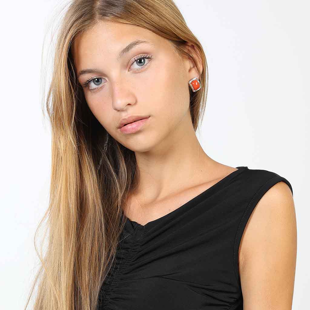 orecch pend c/ corallo e brill