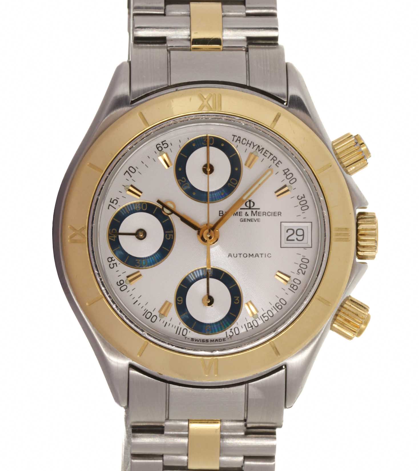 Baume Mercier Malibu Automatic Chrono MV045209 Ser. 297xxxx Matranga Box and Papers gold plated ETA 7750 Matranga dal 1896 Gioielleria Matranga