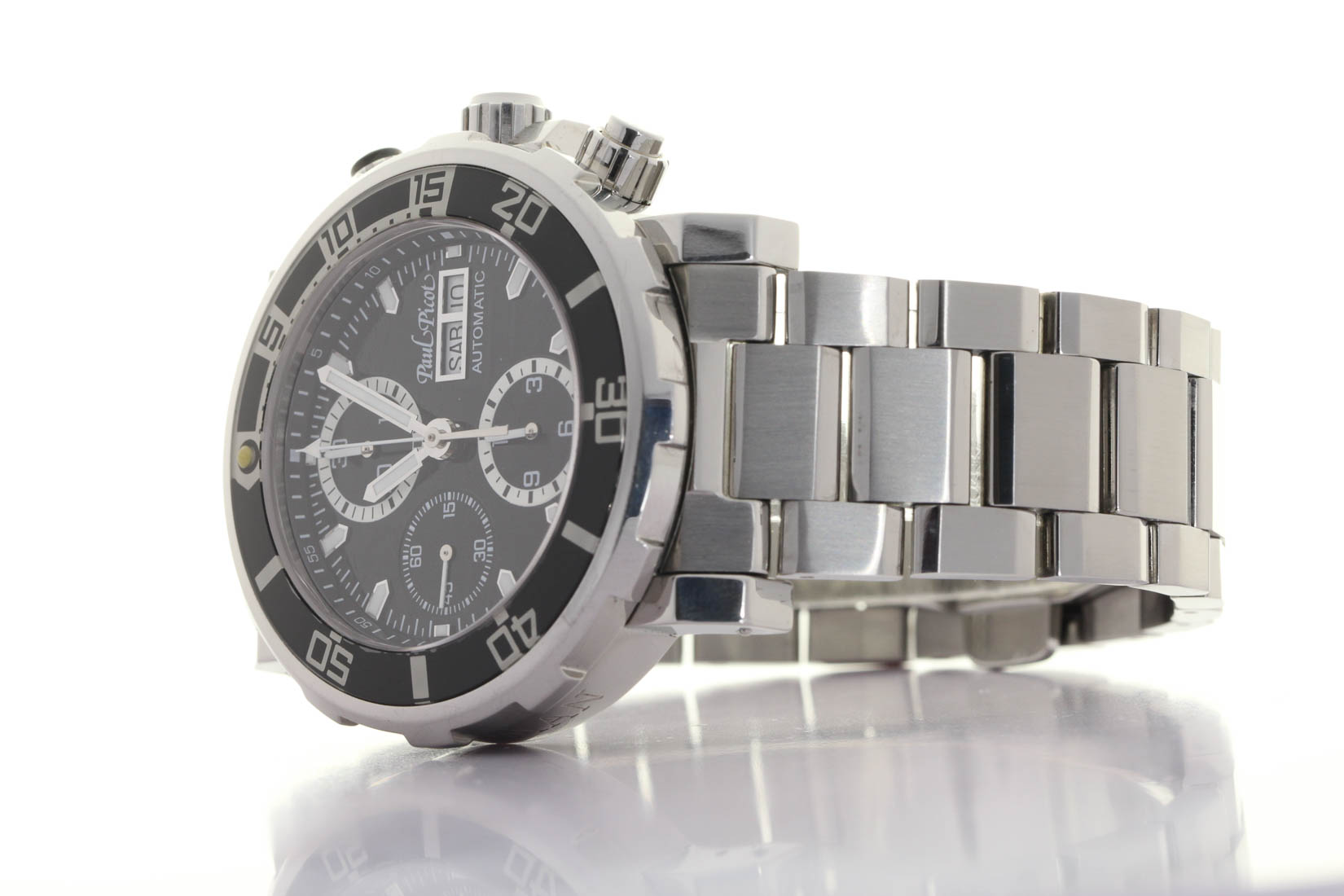 Orologio Paul Picot Yatchman 1127ZNB/C Chrono Day-Date acciaio automatico anno 2020 box e papers originali 