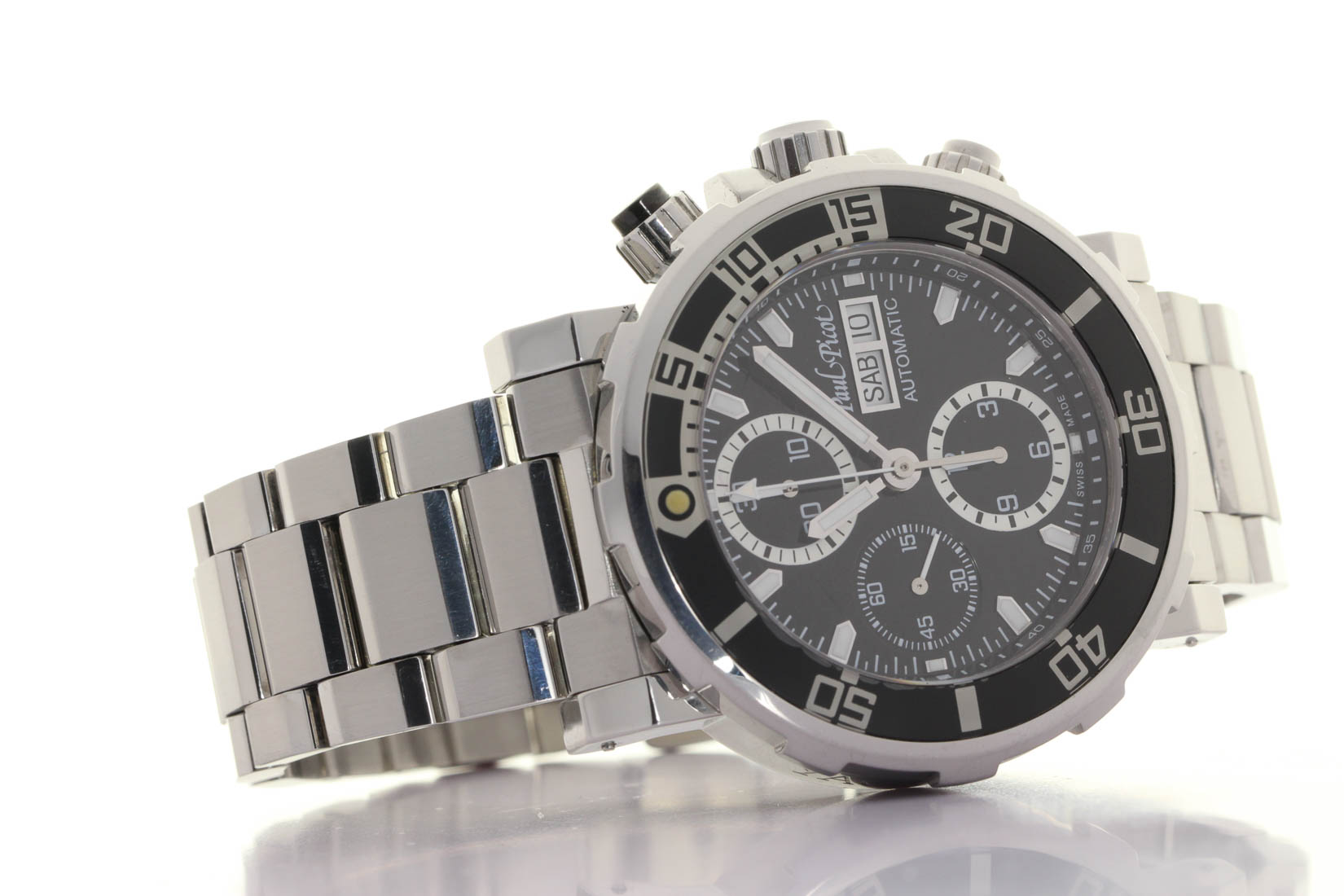 Orologio Paul Picot Yatchman 1127ZNB/C Chrono Day-Date acciaio automatico anno 2020 box e papers originali 