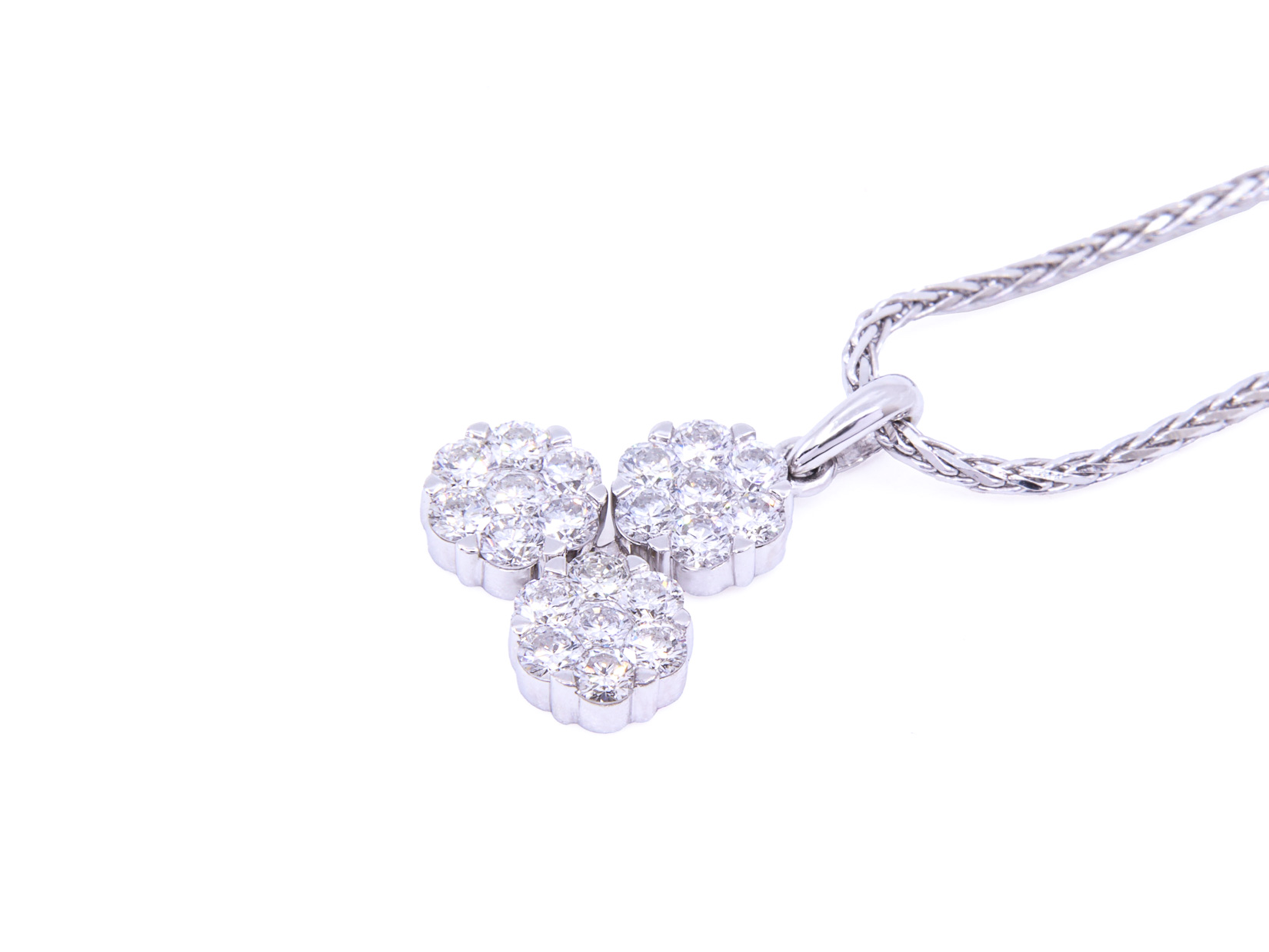 PENDENT TRE FIORI BRILLS.G VS12 CT.086 RND W VS12 CT. 0.86 b 0,86