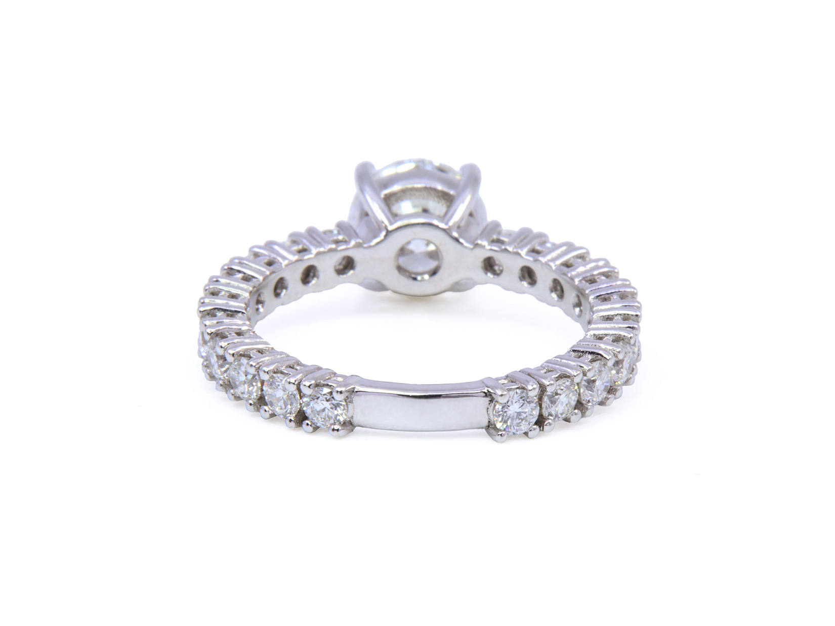 Anello solitario collezione Pantelleria - Diamanti 1,50+1,03ct. F-VS1+F/G-VVS, oro bianco 18kt. 4,3 gr.