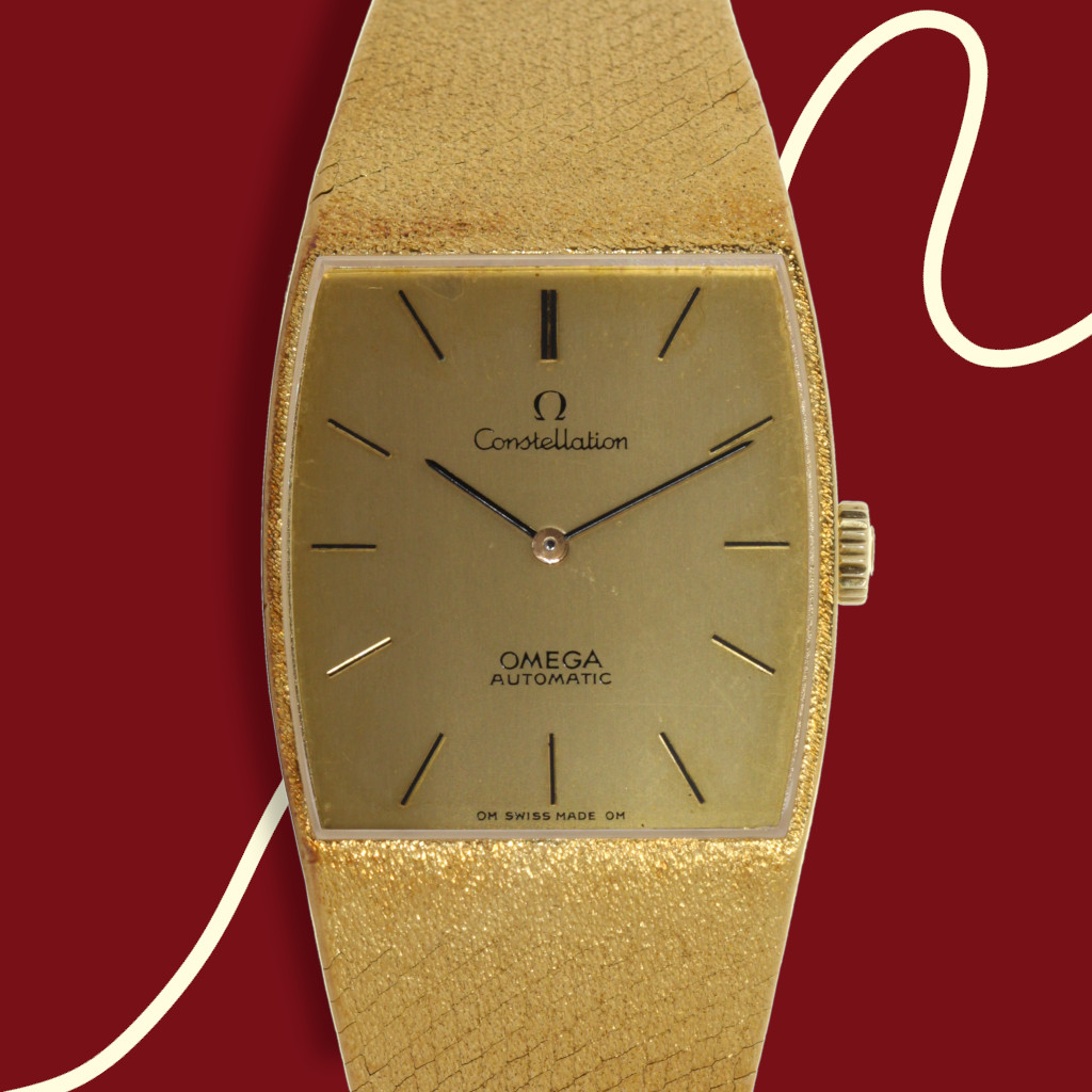 Omega Constellation Unisex Vintage Automatic 18Kt Yellow Gold 74 4gr total weigth 90.5gr h30mm w28mm Matranga dal 1896 Gioielleria Matranga