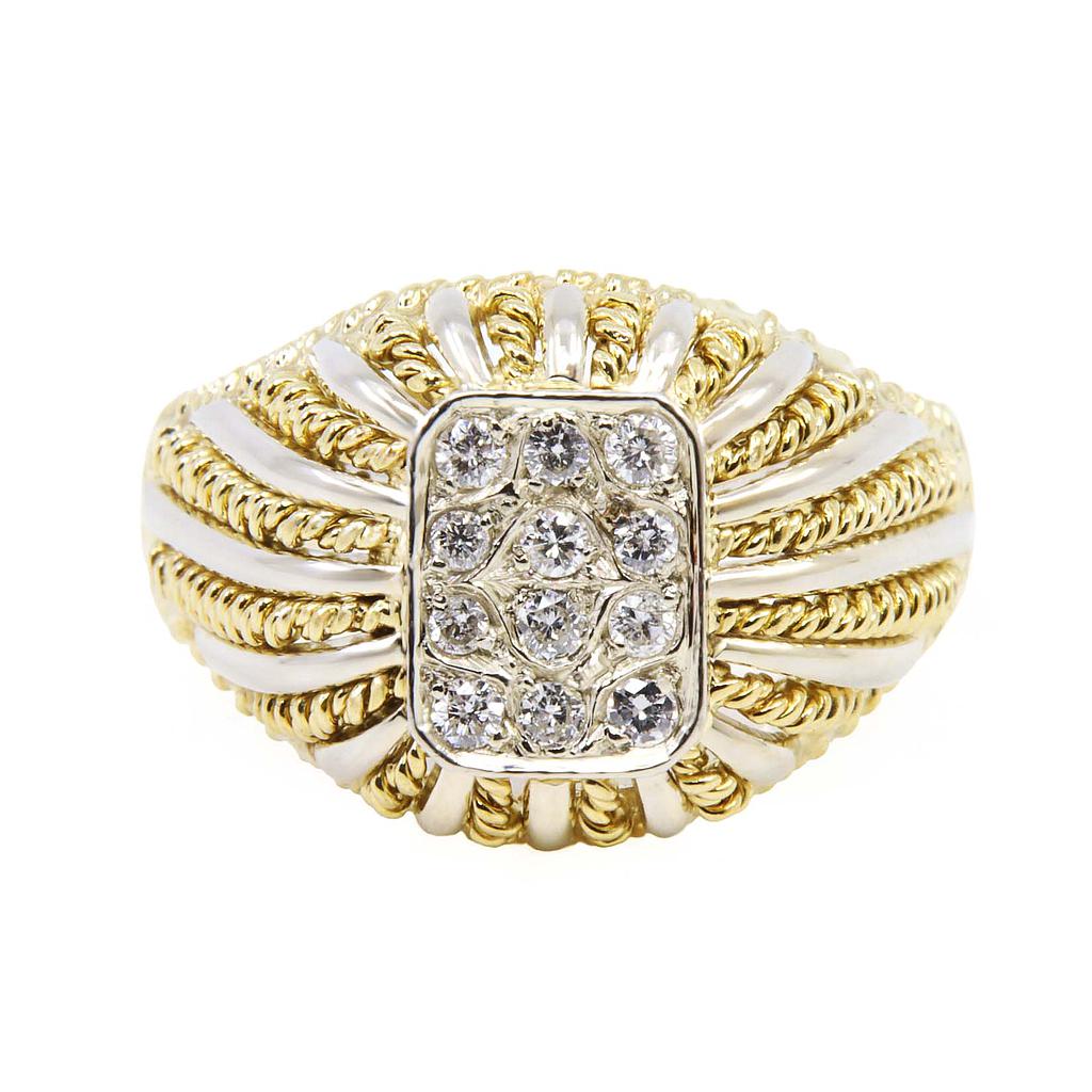 Anello - Brillanti 0,12ct. G-VS1, oro 18kt. peso totale 7,4gr